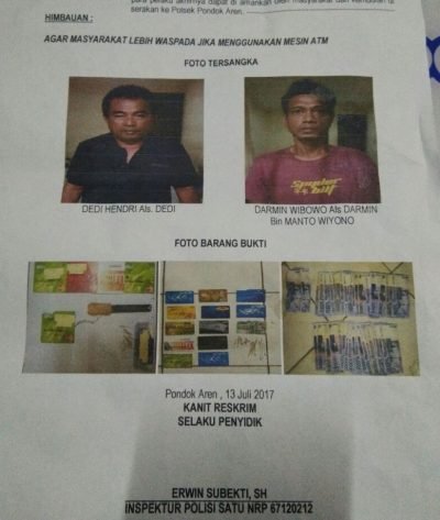 Belajar Dari Youtube, Dedi dan Darmin Gasak Sejumlah Uang Tunai di Mesin ATM Belajar Dari Youtube, Dedi dan Darmin Gasak Sejumlah Uang Tunai di Mesin ATM
